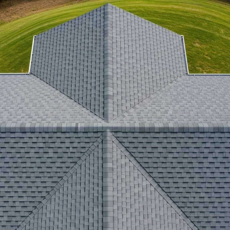 House with new roof and blue sky background